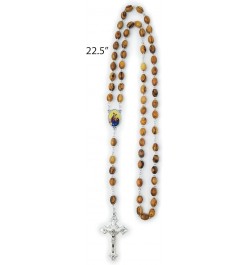 Holy Land Olive Wood Catholic Rosary from Israel, Solid Wooden Dangling Cross Pendant, Large Beads, For Men and Women, Housed...