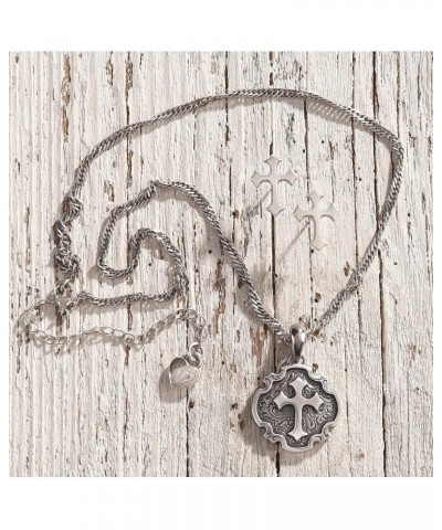 M&F Western Womens Engraved Cross Concho Necklace/Earring Box Set Silver $14.16 Jewelry Sets