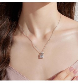 18K White Gold Plated Romantic Rose Flower Necklace 925 Sterling Silver Dancing Diamond Necklace, Map Leaf Pendant Tear Drop ...