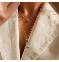 Gold Birthstone Necklace for Women 18K Gold Plated Birthstone Pendant Necklace for Teen Girls Birthday Anniversary Crystal Je...