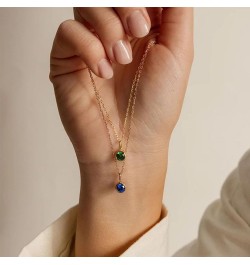 Gold Birthstone Necklace for Women 18K Gold Plated Birthstone Pendant Necklace for Teen Girls Birthday Anniversary Crystal Je...