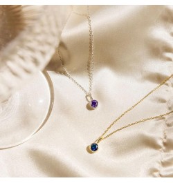 Gold Birthstone Necklace for Women 18K Gold Plated Birthstone Pendant Necklace for Teen Girls Birthday Anniversary Crystal Je...