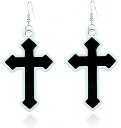 Gothic Cross Christ Earring Goth Punk Dangle Drop Earrings Halloween Christmas New Year Jewelry Gift for Women Black Cross $5...