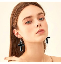 Gothic Cross Christ Earring Goth Punk Dangle Drop Earrings Halloween Christmas New Year Jewelry Gift for Women Black Cross $5...