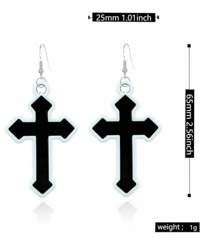 Gothic Cross Christ Earring Goth Punk Dangle Drop Earrings Halloween Christmas New Year Jewelry Gift for Women Black Cross $5...