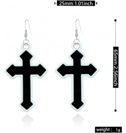 Gothic Cross Christ Earring Goth Punk Dangle Drop Earrings Halloween Christmas New Year Jewelry Gift for Women Black Cross $5...