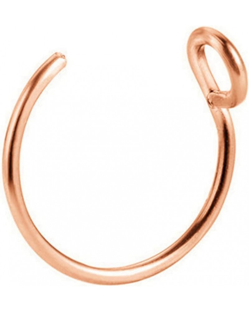 Fashion Fake Nose Ring, Faux Piercing Jewelry 8mm Fake Nose Ring Hoop for Faux Lip Septum Nose Ring Rose Gold $3.77 Body Jewelry