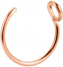 Fashion Fake Nose Ring, Faux Piercing Jewelry 8mm Fake Nose Ring Hoop for Faux Lip Septum Nose Ring Rose Gold $3.77 Body Jewelry