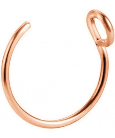 Fashion Fake Nose Ring, Faux Piercing Jewelry 8mm Fake Nose Ring Hoop for Faux Lip Septum Nose Ring Rose Gold $3.77 Body Jewelry