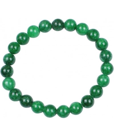 Jade Bead Stretch Bracelet, 7 Inch to 8.5 inch Natural Green Jadeite Beaded Gemstone Healing Crystal Jewelry (Size : 8mm) 10m...