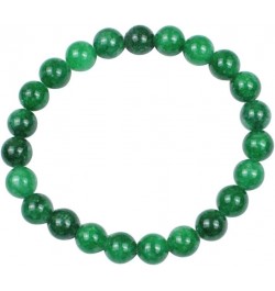 Jade Bead Stretch Bracelet, 7 Inch to 8.5 inch Natural Green Jadeite Beaded Gemstone Healing Crystal Jewelry (Size : 8mm) 10m...