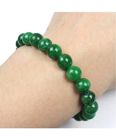 Jade Bead Stretch Bracelet, 7 Inch to 8.5 inch Natural Green Jadeite Beaded Gemstone Healing Crystal Jewelry (Size : 8mm) 10m...