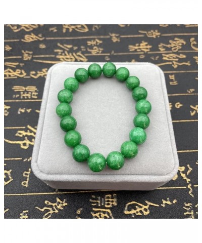 Jade Bead Stretch Bracelet, 7 Inch to 8.5 inch Natural Green Jadeite Beaded Gemstone Healing Crystal Jewelry (Size : 8mm) 10m...