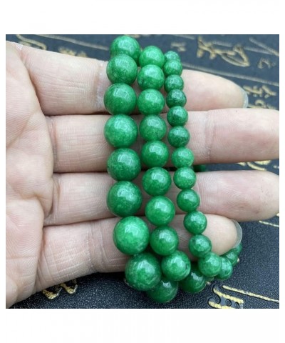 Jade Bead Stretch Bracelet, 7 Inch to 8.5 inch Natural Green Jadeite Beaded Gemstone Healing Crystal Jewelry (Size : 8mm) 10m...