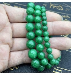 Jade Bead Stretch Bracelet, 7 Inch to 8.5 inch Natural Green Jadeite Beaded Gemstone Healing Crystal Jewelry (Size : 8mm) 10m...