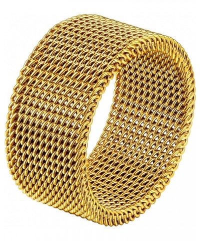 Trendy Mesh Band Rings for Men Women, Minimalist, Wide Comfort Fit Chunky Ring, Silver/Gold/Black/Colorful, Size 7- 12, Come ...