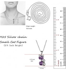 Cat Necklace, 18'' Silver Box Chain Women's Amethyst Cat Pendant Jewelry, Purple (Gift Box & Greeting Card) $15.54 Necklaces