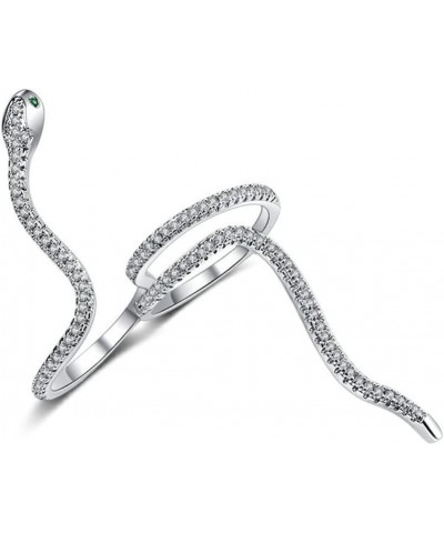 Crystal Zircon Snake Ring Cobra Shaped Retro Punk Exaggerated Spirit Ring For Women Temperament Adjustable Open Ring Jewelry ...