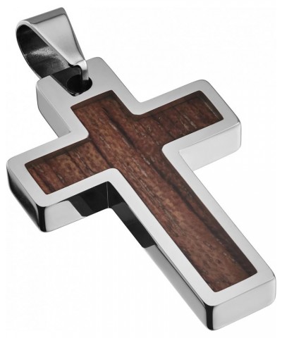 Personalized Tungsten Cross Gold Plated, Black Plated or Polished with Inlay of Opal, Hawaiian Koa Wood or Black Carbon Fiber...