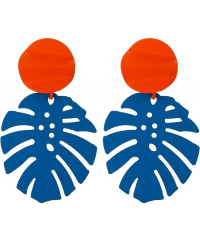 Palm Leaf Earrings for Women, Boho Tropical Dangle Earrings Monstera Drop Dangle Earrings for Women Girls Royal Blue $8.69 Ea...