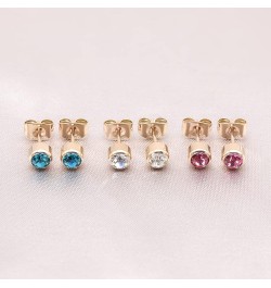 3 Pairs Women's Stud Earrings Solid Titanium Girls Earrings Hypoallergenic Crystal Nickel Free Men's Earrings 4mm/5mm Silver/...