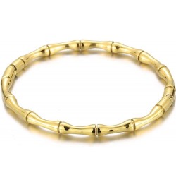 Stainless Steel Bamboo Style Classic Plain Open Clasp Bangle Bracelet Gold $7.53 Bracelets