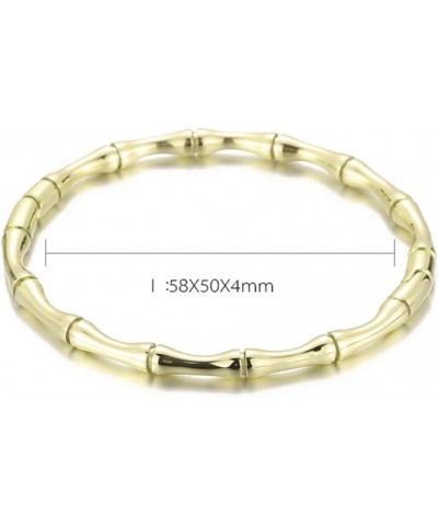 Stainless Steel Bamboo Style Classic Plain Open Clasp Bangle Bracelet Gold $7.53 Bracelets