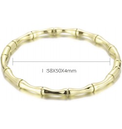 Stainless Steel Bamboo Style Classic Plain Open Clasp Bangle Bracelet Gold $7.53 Bracelets