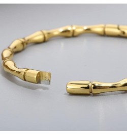 Stainless Steel Bamboo Style Classic Plain Open Clasp Bangle Bracelet Gold $7.53 Bracelets