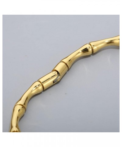 Stainless Steel Bamboo Style Classic Plain Open Clasp Bangle Bracelet Gold $7.53 Bracelets