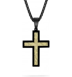 Cross Pendant Necklace Stainless Steel with a 26 Inch Rolo Chain… Black / Gold $10.77 Necklaces