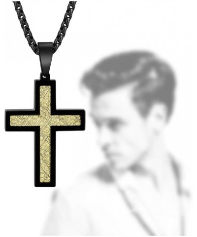 Cross Pendant Necklace Stainless Steel with a 26 Inch Rolo Chain… Black / Gold $10.77 Necklaces