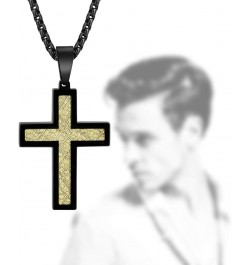 Cross Pendant Necklace Stainless Steel with a 26 Inch Rolo Chain… Black / Gold $10.77 Necklaces