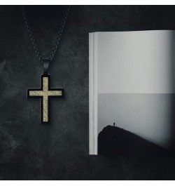 Cross Pendant Necklace Stainless Steel with a 26 Inch Rolo Chain… Black / Gold $10.77 Necklaces