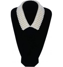 Statement Necklace for Women Girls Simulated Pearl Beaded Bib Detachable False Collar Choker Necklaces Clothing Accessory A c...