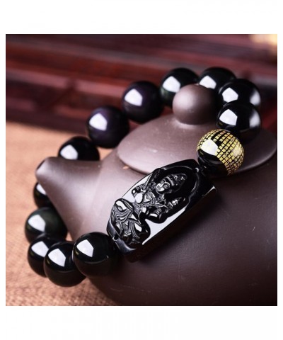 Buddha Pendant Necklace Bodhisattva Amulet Talisman Made of Obsidian Bracelets Bracelet Amulet (Acala Buddha) Akashagarbha Bu...