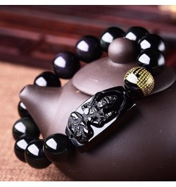 Buddha Pendant Necklace Bodhisattva Amulet Talisman Made of Obsidian Bracelets Bracelet Amulet (Acala Buddha) Akashagarbha Bu...