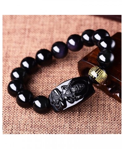 Buddha Pendant Necklace Bodhisattva Amulet Talisman Made of Obsidian Bracelets Bracelet Amulet (Acala Buddha) Akashagarbha Bu...