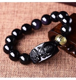 Buddha Pendant Necklace Bodhisattva Amulet Talisman Made of Obsidian Bracelets Bracelet Amulet (Acala Buddha) Akashagarbha Bu...