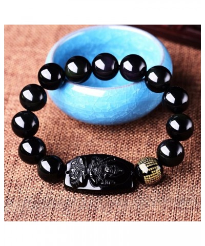 Buddha Pendant Necklace Bodhisattva Amulet Talisman Made of Obsidian Bracelets Bracelet Amulet (Acala Buddha) Akashagarbha Bu...