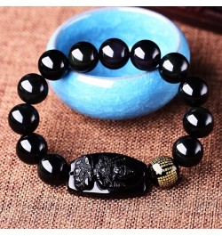 Buddha Pendant Necklace Bodhisattva Amulet Talisman Made of Obsidian Bracelets Bracelet Amulet (Acala Buddha) Akashagarbha Bu...