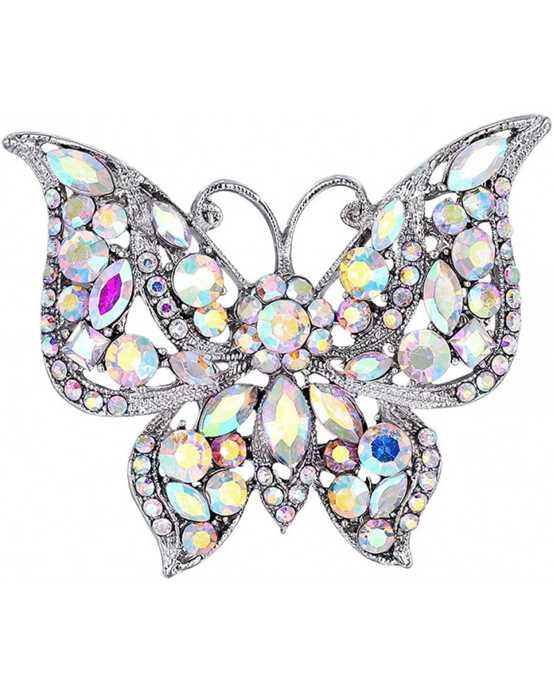 Womens Jewellery Aurora Borealis Crystal Rhinestones Hollow Out Style Butterfly Pin Brooch $10.99 Brooches & Pins