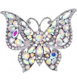 Womens Jewellery Aurora Borealis Crystal Rhinestones Hollow Out Style Butterfly Pin Brooch $10.99 Brooches & Pins