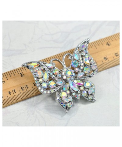 Womens Jewellery Aurora Borealis Crystal Rhinestones Hollow Out Style Butterfly Pin Brooch $10.99 Brooches & Pins