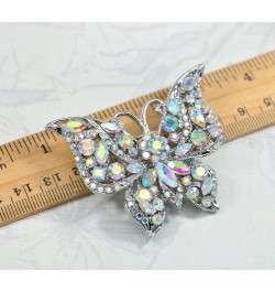 Womens Jewellery Aurora Borealis Crystal Rhinestones Hollow Out Style Butterfly Pin Brooch $10.99 Brooches & Pins