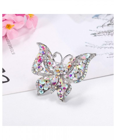 Womens Jewellery Aurora Borealis Crystal Rhinestones Hollow Out Style Butterfly Pin Brooch $10.99 Brooches & Pins