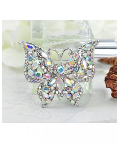 Womens Jewellery Aurora Borealis Crystal Rhinestones Hollow Out Style Butterfly Pin Brooch $10.99 Brooches & Pins