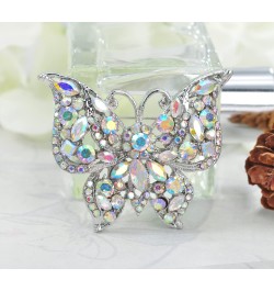 Womens Jewellery Aurora Borealis Crystal Rhinestones Hollow Out Style Butterfly Pin Brooch $10.99 Brooches & Pins