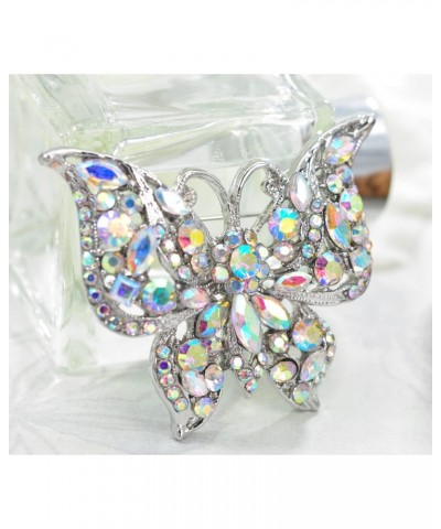 Womens Jewellery Aurora Borealis Crystal Rhinestones Hollow Out Style Butterfly Pin Brooch $10.99 Brooches & Pins