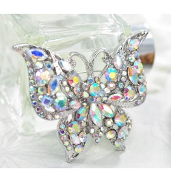 Womens Jewellery Aurora Borealis Crystal Rhinestones Hollow Out Style Butterfly Pin Brooch $10.99 Brooches & Pins